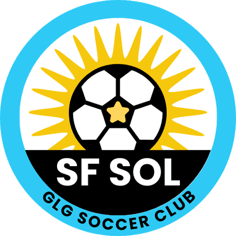 SF Sol soccer club logo with a sun and soccer ball design.