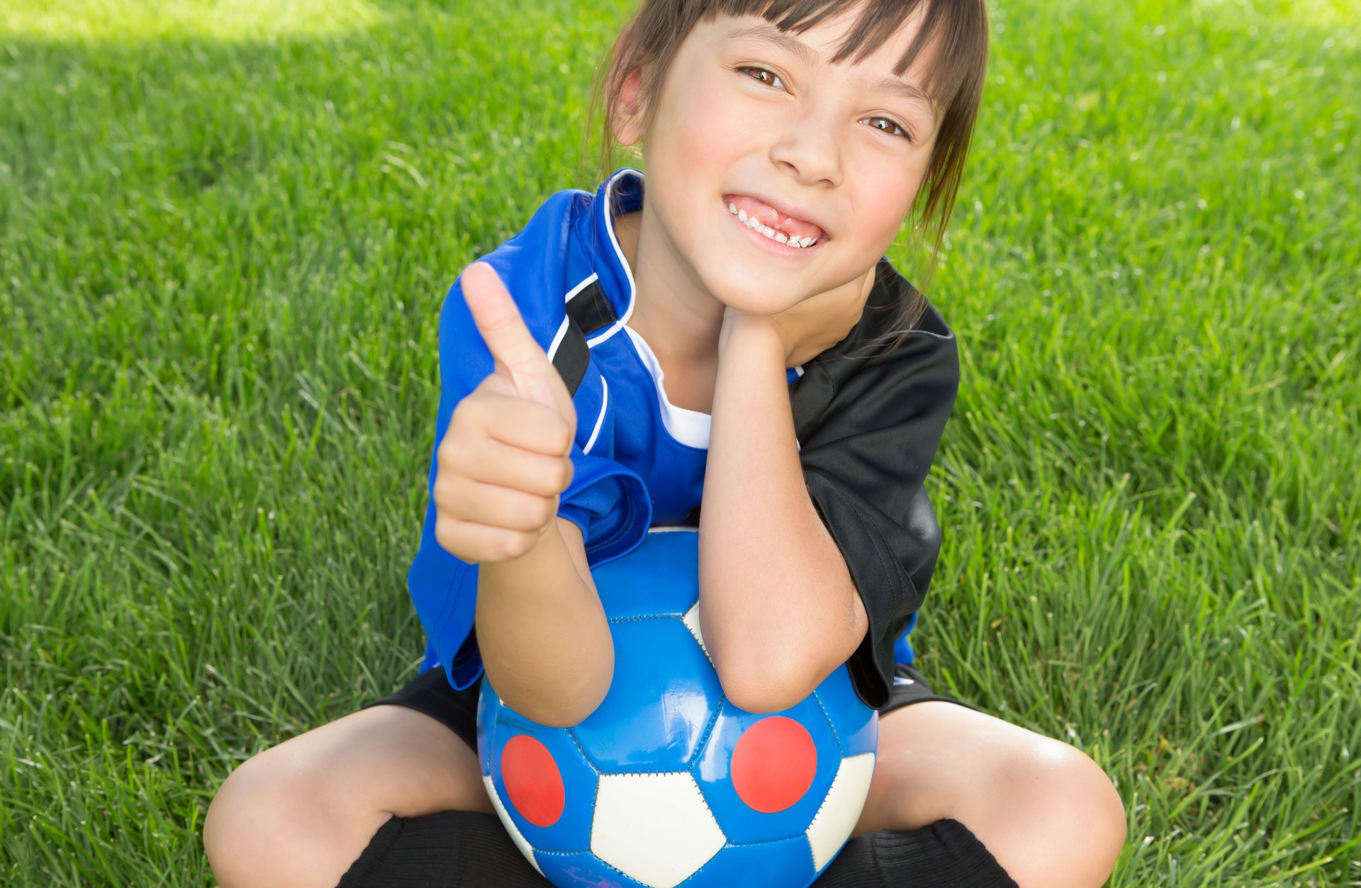 Little girl soccer portrait